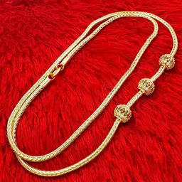 Anujeet Fashion Hub Gold Plated AD Studded Chain-56