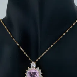 V FASHION JEWELLERY Gold-Plated Stainless Steel Cubic Zirconia Chain-picture-1