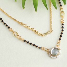 BeAbhika Gold-Plated Kundan Drop Mangalsutra-58