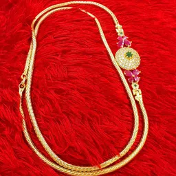 Anujeet Fashion Hub Gold-Plated American Diamond Chain-picture-43