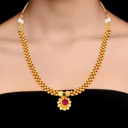 KARISHMA KREATIONS Gold-Plated Stone-Studded Necklace-image-17