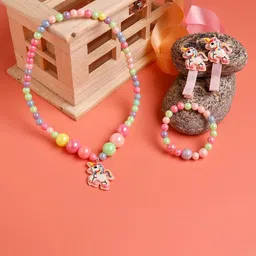 Jewelz Unicorn Necklace & Bracelet With Hair Clips Set-image-52