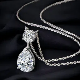 Designs & You Brass Silver-Plated Cubic Zirconia-Studded Necklace-51