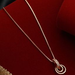 Priyaasi Gold-Toned Dual Rings American Diamond Gold Plated Chain-picture-44