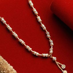 Priyaasi Gold-Toned Brass Gold-Plated AD Necklace-4
