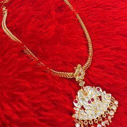 Anujeet Fashion Hub Gold-Plated AD Necklace image 4