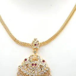 Anujeet Fashion Hub Gold-Plated AD Necklace image 3