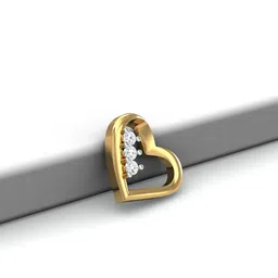 KUBERBOX 18KT Gold Diamond Studded Heartly Charm Pendant - 0.64-image-56