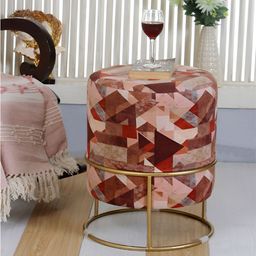 Shadowkart Brown Abstract Wooden Pouffes Sitting Mudda Ottomans-image-42