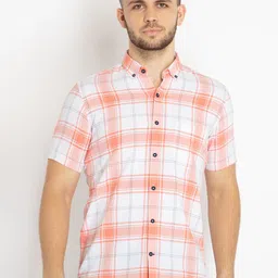 Status Quo Standard Slim Fit Tartan Checked Casual Cotton Shirt-image-66
