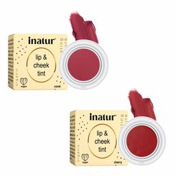 Inatur Set Of 2 Lip & Cheek Tint 8gm - Coral and Cherry-1