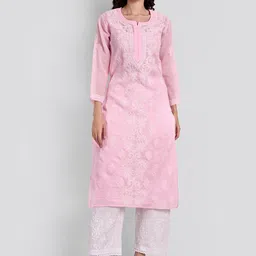 Seva Chikan Ethnic Motifs Chikankari Embroidered Kurta-picture-52