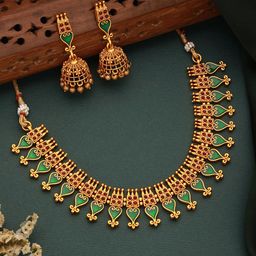 Saraf RS Jewellery Gold-Plated AD Studded Jewellery Set-picture-37