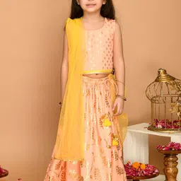 SAKA DESIGNS Girls Peach Lehenga Choli-picture-26