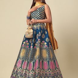 PURVAJA Woven Design Ready to Wear Lehenga & Unstitched Blouse With Dupatta-picture-24