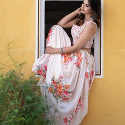ASPORA Printed Semi-Stitched Lehenga & Unstitched Blouse-image-9