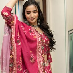 ASPORA Printed Semi-Stitched Lehenga & Unstitched Blouse With Dupatta image 3