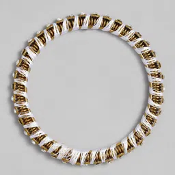 Peora Set Of 10 White Gold-Plated Stone Studded Silk Thread Bangles image 5