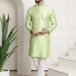 SOJANYA Striped Zari Kurta With Churidar-image-13