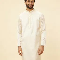 Manyavar Ethnic Motifs Printed Satin Straight Kurta With Pyjama-picture-56