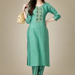 devkison Designer Women Printed Regular Sequinned Kurta with Churidar-picture-27