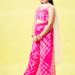 Stylo Bug Girls Dyed Top with Palazzos & With Dupatta image 4