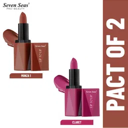 Seven Seas Set of 2 Lip to Lip Matte Lipsticks - Monza 1 & Claret-44