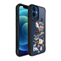 DailyObjects Transparent & Yellow Printed Cat Mom Black Hybrid Clear iPhone 12 Mini Phone Back Case-8
