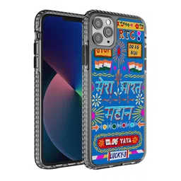 DailyObjects Blue & Red Printed  Mahaan Bharat Truchback Hybrid Clear iPhone 11 Pro Phone Case-51