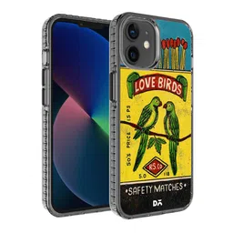 DailyObjects Yellow & Green Printed Love Birds Matchbox iPhone 12 Phone Case-16