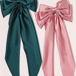 Proplady Set of 2 Bow Detail Alligator Hair Clips-16