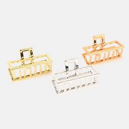 BuckleUp Women Gold-Toned & Silver-Toned Set of 3 Claw Clip-5