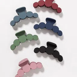 FIMBUL Women Red & Grey Set of 6 Claw Clip-13