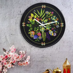 KOLOROBIA Black & Lime Green Round Vibrant Bliss Printed 30.4 cm Analogue Wall Clock-image-17