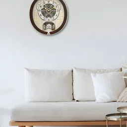 SEIKO Brown & Beige Printed Analogue Traditional Wall Clock-image-13