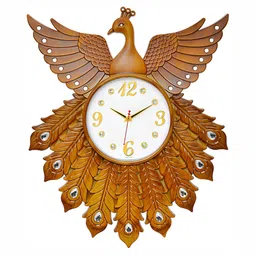 Attractionz Orange & White Round Shape Textured Analogue Contemporary Wall Clock-image-14
