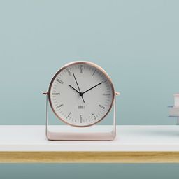 Home Centre White & Copper-Toned Contemporary Analogue Table Clock-10