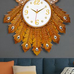Attractionz Beige & White Textured Contemporary Round Analogue Wall Clock-image-103