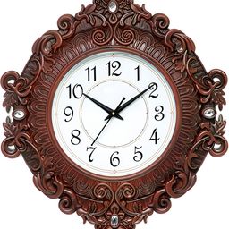 Attractionz Brown Round Contemporary Analogue Wall Clock-15