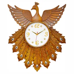 Attractionz Beige & White Round Textured Analogue Contemporary Wall Clock-image-80