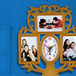 Attractionz Beige & White Printed Oval Acrylic Contemporary Wall Clock-picture-16