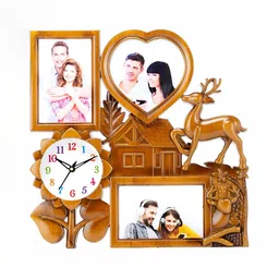 Attractionz Brown Round Contemporary Analogue Wall Clock-19