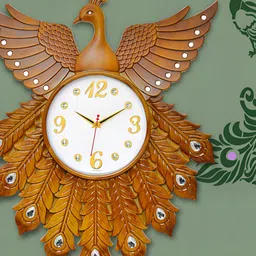 Attractionz Brown & white Round Analogue Wall Clock-image-45