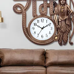 Attractionz Beige & White Round Textured Analogue Contemporary Wall Clock-picture-40