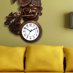 Attractionz Brown & white Analogue Round Wall Clock-15