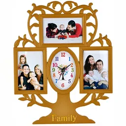 Attractionz Beige Contemporary Oval Shaped Wall Clock-image-47