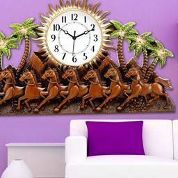 Attractionz Beige & White Round Shaped Contemporary Analogue Wall Clock-image-25