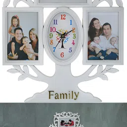 Attractionz White & Black Printed Oval Acrylic Contemporary Wall Clock-image-47