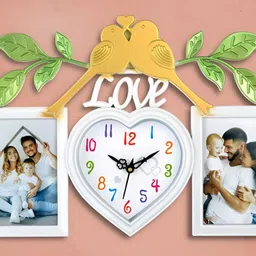 Attractionz White Contemporary Heart Shaped Wall Clock-image-69