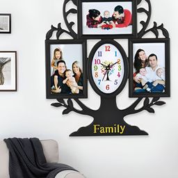 Attractionz Black Contemporary Oval Shaped Analogue Wall Clock-image-74
